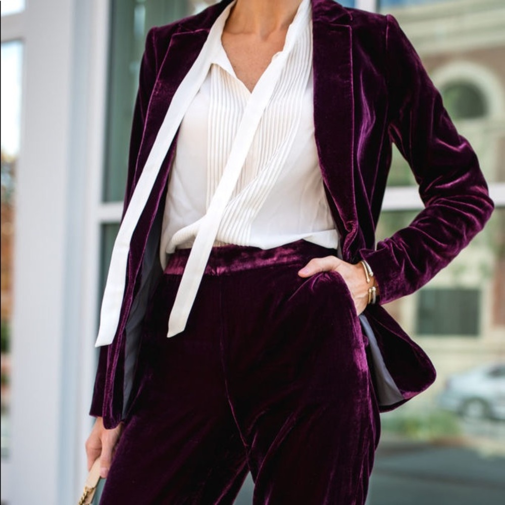 Banana Republic Purple Velvet Suit (Jacket size Small, Pants size 4)